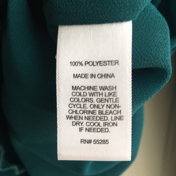 Green Express tie-front elastic waist dressy blouse - Picture 3 of 4